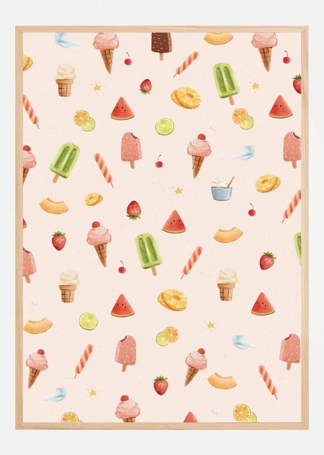 Sweet Ice Cream Pattern Plakat
