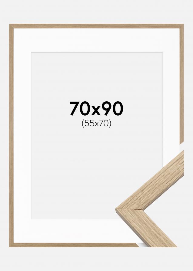 Ramme Stilren Eg 70x90 cm - Passepartout Hvid 56x71 cm