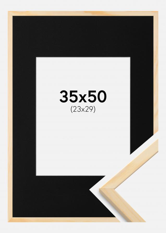 Passepartout Sort Standard (Hvid kerne) 35x50 cm (23x29)