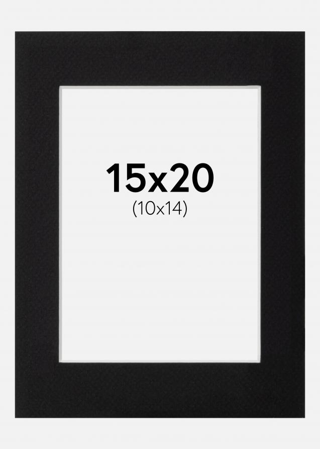 Passepartout Sort Standard (Hvid Kerne) 15x20 cm (10x14)