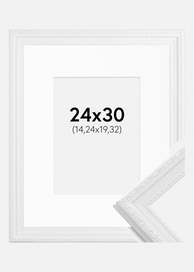 Ramme Abisko Hvid 24x30 cm - Passepartout Hvid 6x8 inches