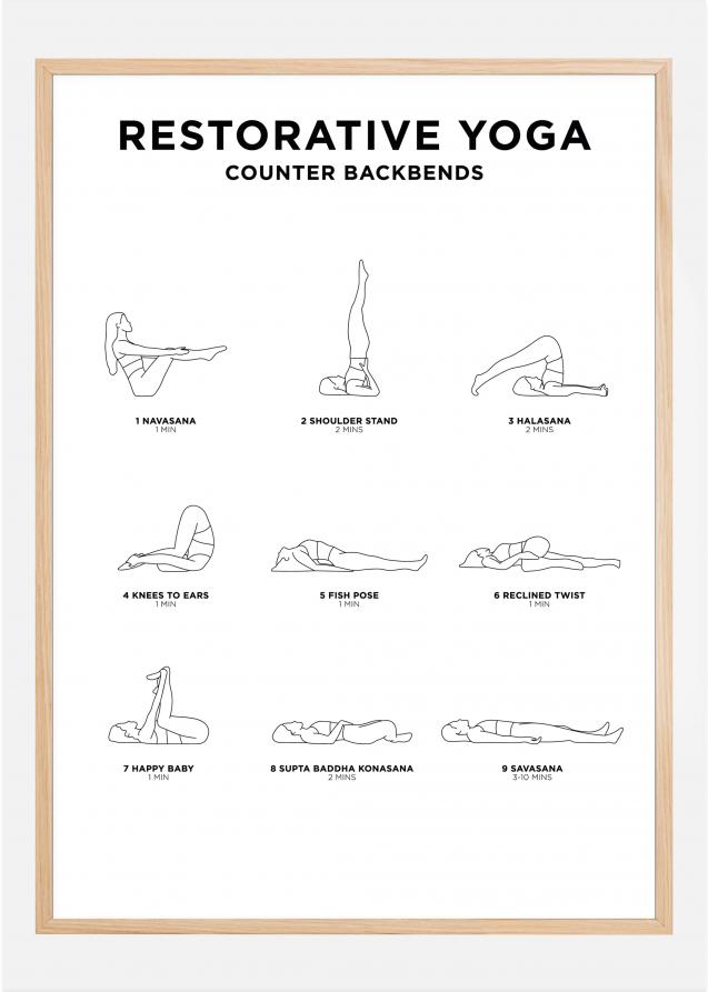 Restorative Yoga - White Plakat