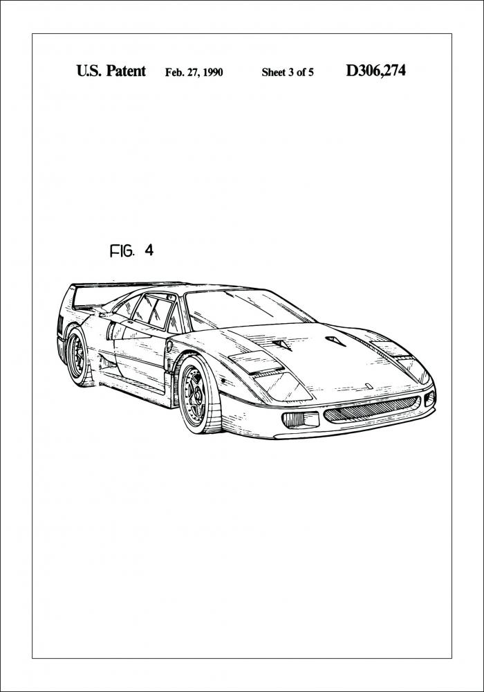 Patenttegning - Ferrari F40 II