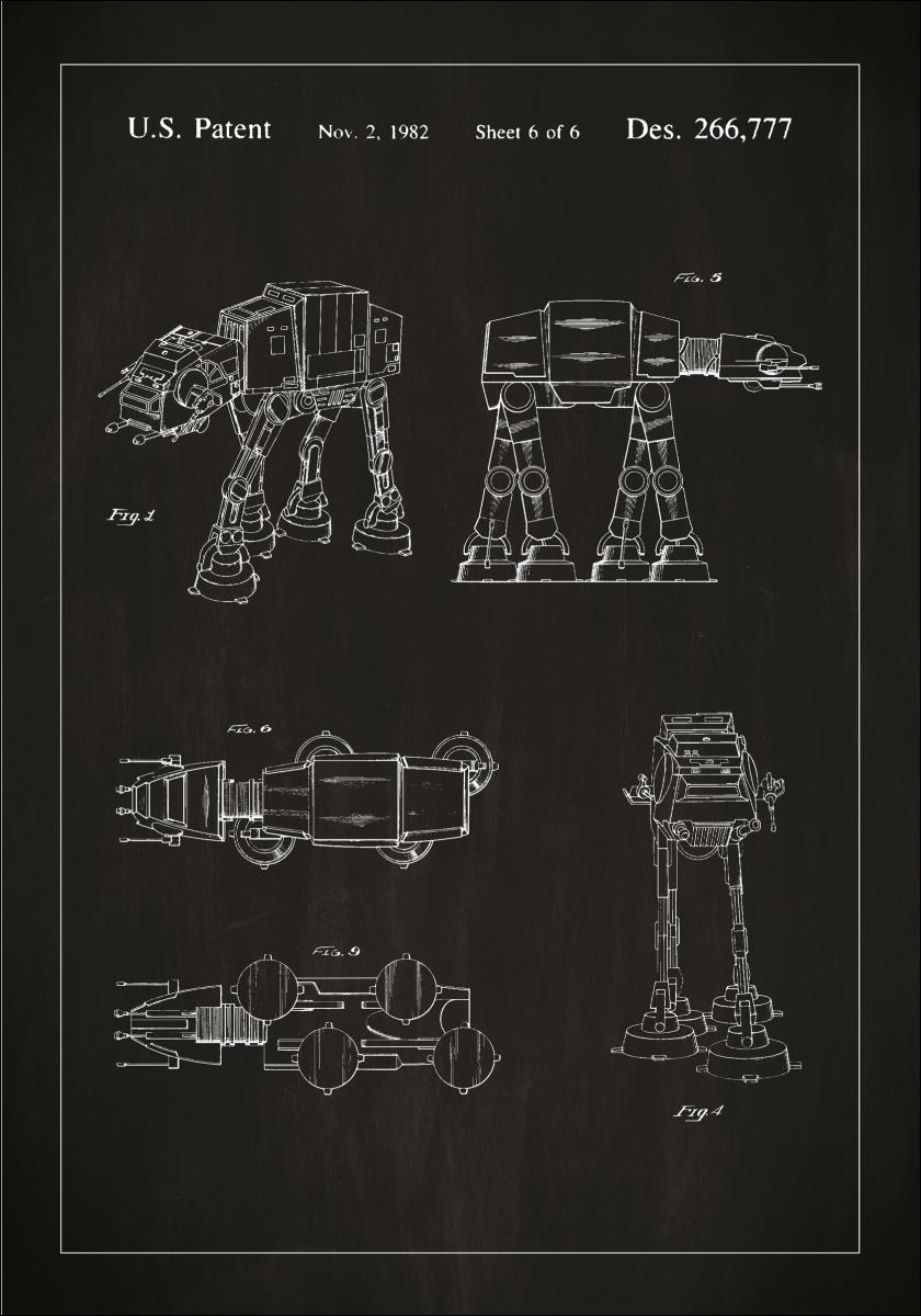 Patenttegning - Star Wars - Walker - Sort Plakat her - BGA.DK