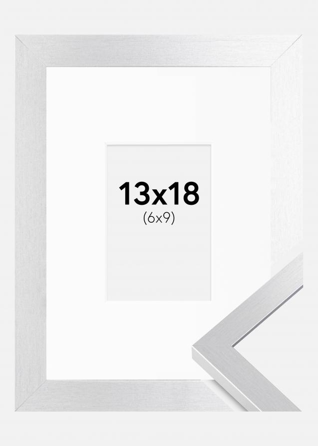 Ramme Selection Sølv 13x18 cm - Passepartout Hvid 7x10 cm