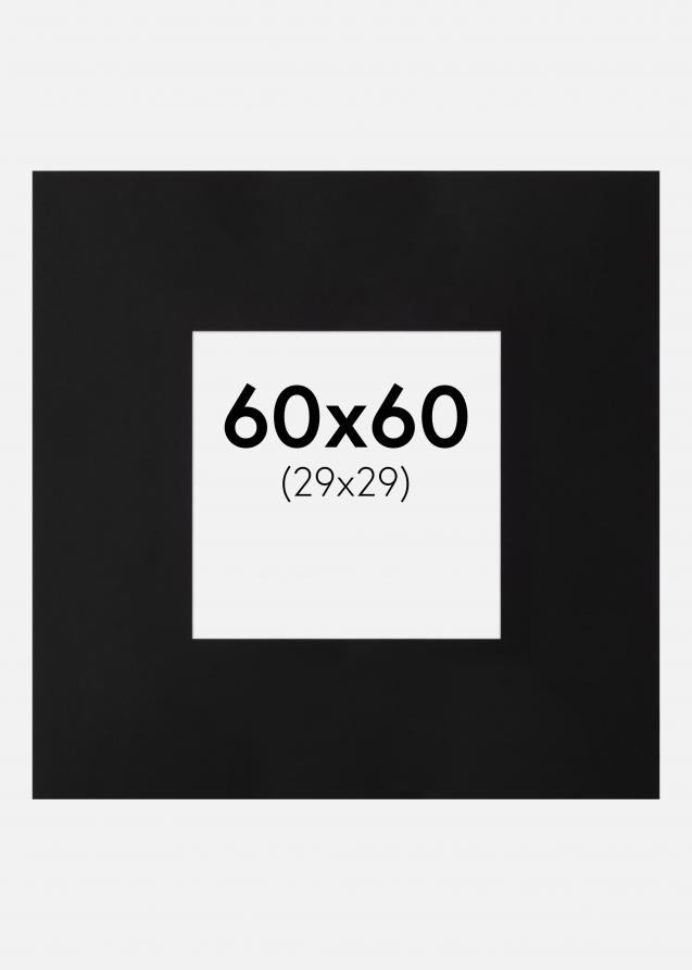 Passepartout XXL Sort (Hvid Kerne) 60x60 cm (29x29)