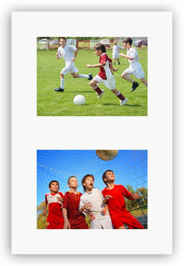 Collagepassepartout Hvid 2 Billeder - Målbestilt (hvid midte)