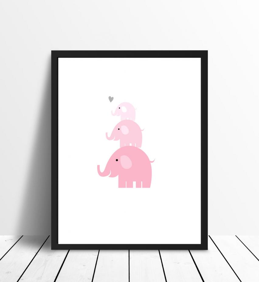 Elefant Triss - Rosenrosa Plakat