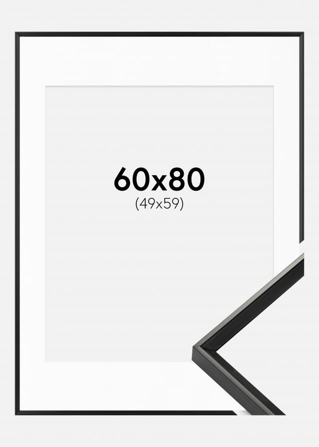 Ramme Desire Sort 60x80 cm - Passepartout Hvid 50x60 cm