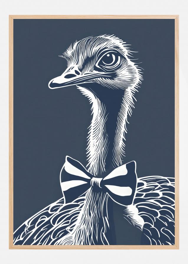 Ostrich with bow tie Plakat