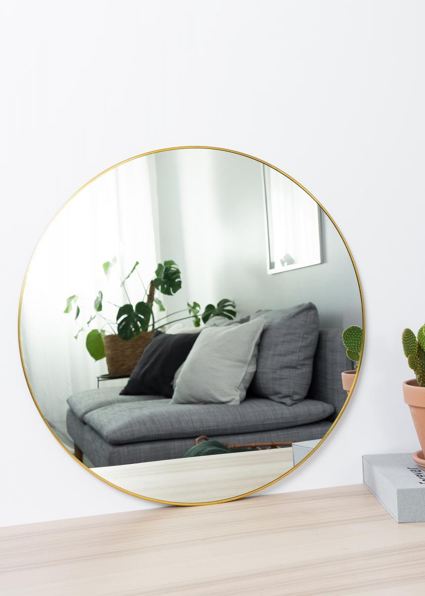 KAILA Round Mirror - Thin Brass 60 cm Ø