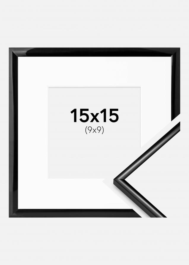 Ramme Scandi Sort 15x15 cm - Passepartout Hvid 10x10 cm