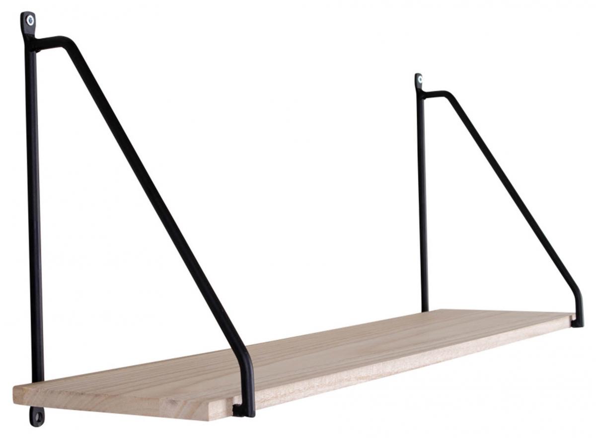 Væghylde Arnhem 65 cm - Sort/Træ