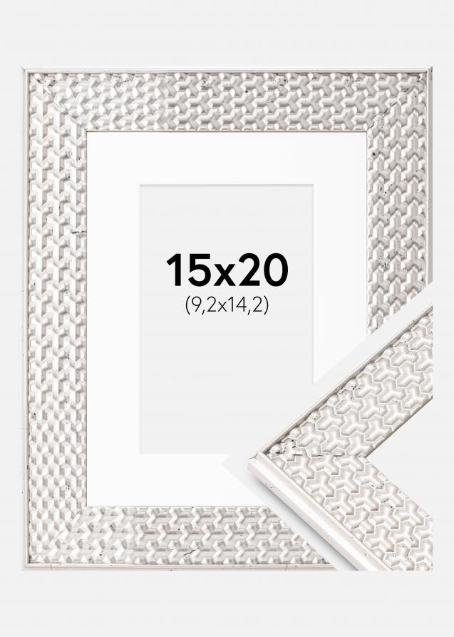 Ramme Grace Sølv 15x20 cm - Passepartout Hvid 4x6 inches