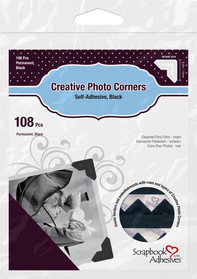 3L Creative Photo Corners Sort - 108 stk