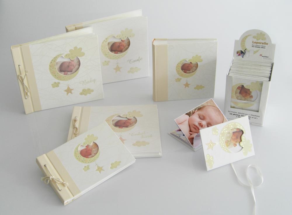 Baby Bambini Babyalbum Leporello Creme - 13 Billeder i 10x15 cm