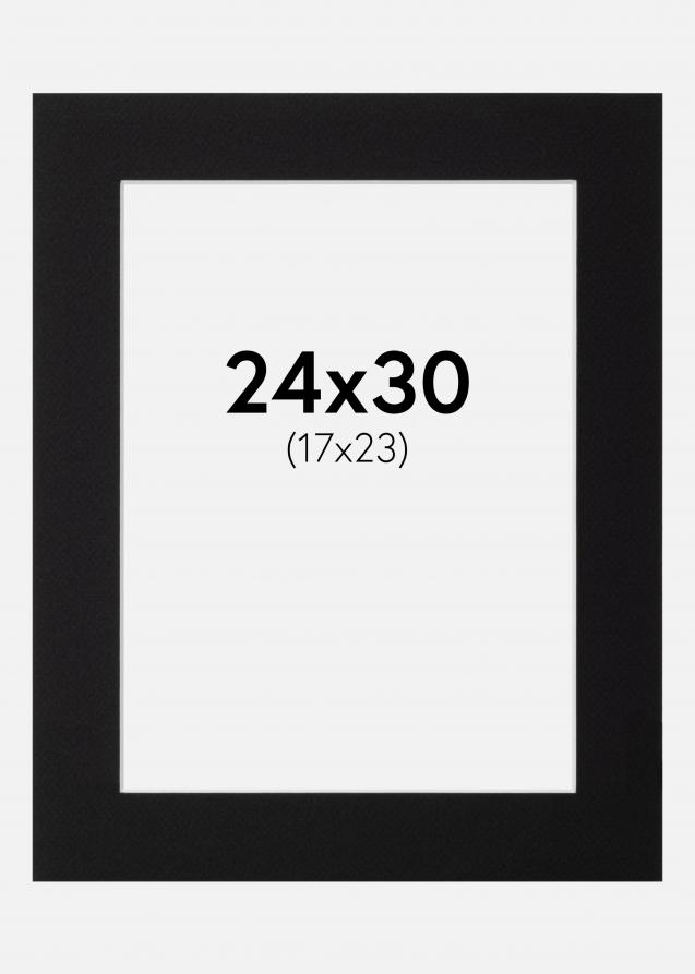 Passepartout Sort Standard (Hvid kerne) 24x30 cm (17x23)