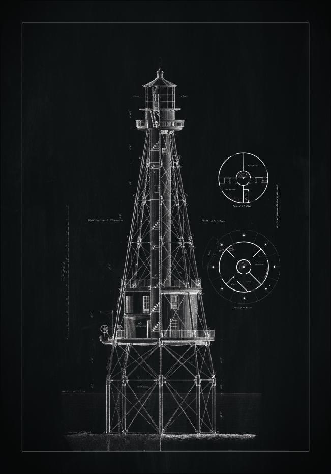 Griffelbillede - Fyr - Ship Shoal Lighthouse