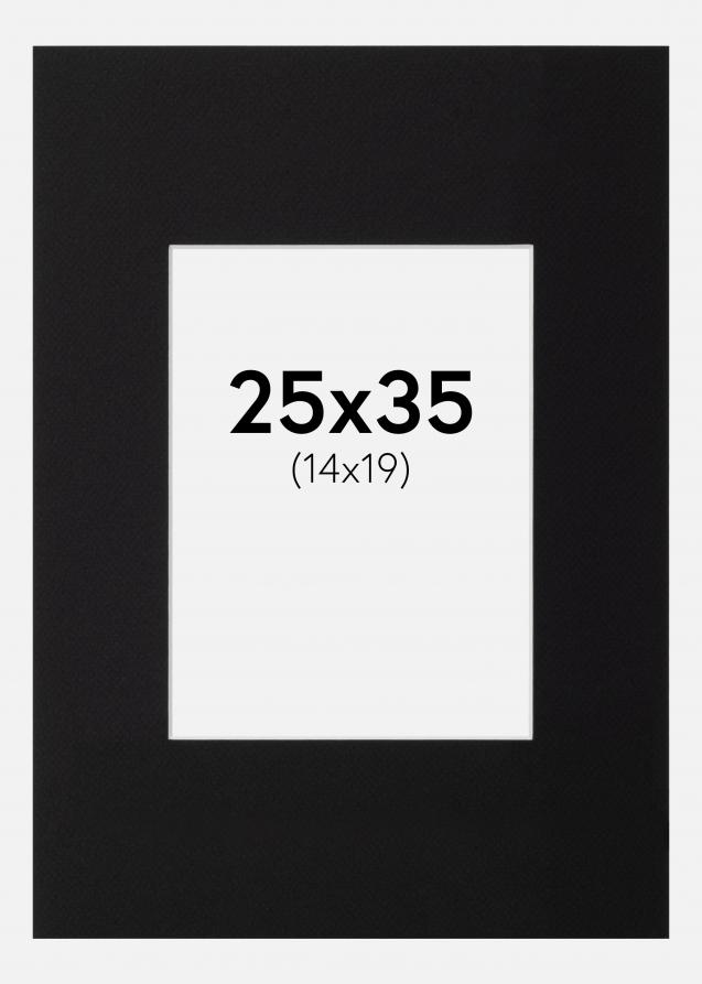 Passepartout XL Sort (Hvid kerne) 25x35 cm (14x19)