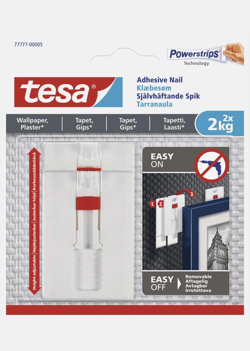 Tesa - Justerbare selvhæftende søm til alle vægtyper (max. 2x2kg)