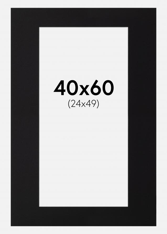 Passepartout Sort Standard (Hvid Kerne) 40x60 (24x49)