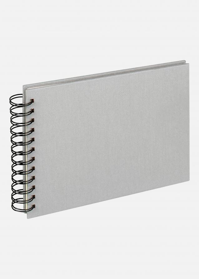 Cloth Spiralalbum Grå - 19,5x15 cm (40 Sorte sider / 40 ark)