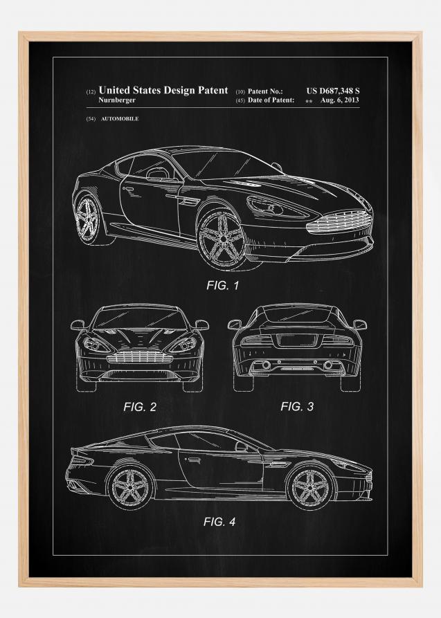 Patent Print - Aston Martin - Black Plakat