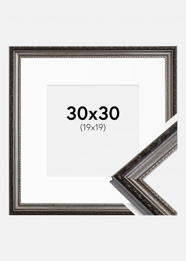Ramme Abisko Sølv 30x30 cm - Passepartout Hvid 20x20 cm