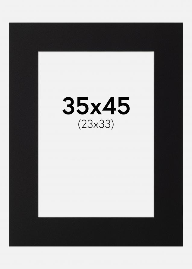 Passepartout Sort Standard (Hvid Kerne) 35x45 cm (23x33)