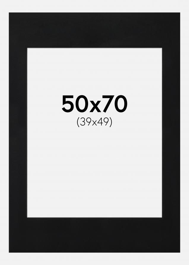 Passepartout Sort Standard (Hvid kerne) 50x70 cm (39x49)