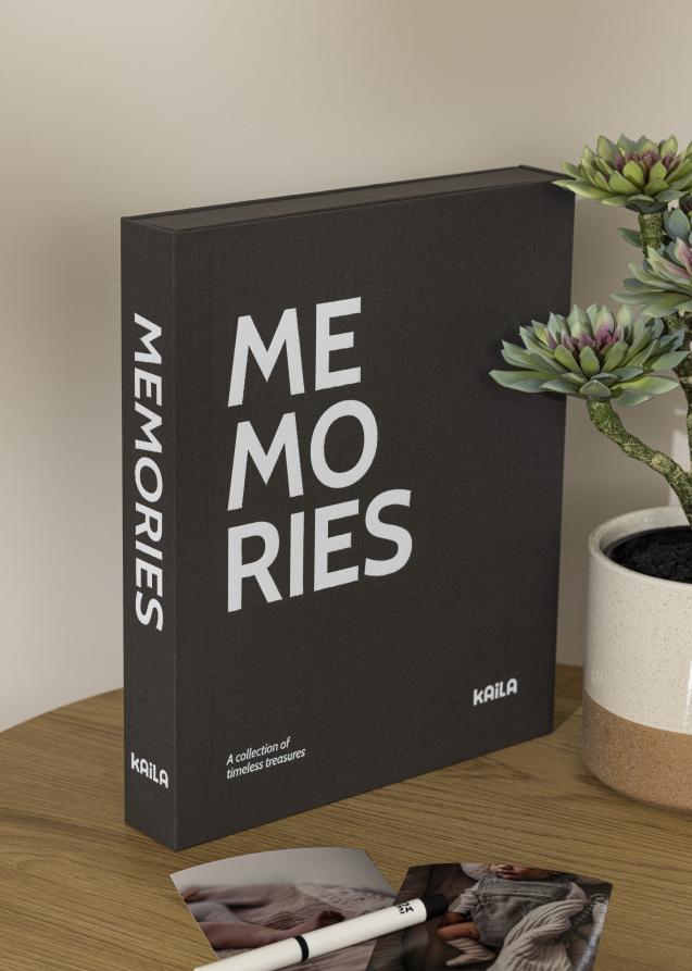 KAILA MEMORIES Black - Coffee Table Photo Album (60 Sorte Sider)