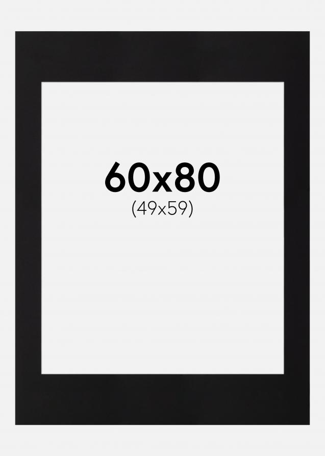 Passepartout Sort Standard (Hvid Kerne) 60x80 cm (49x59)