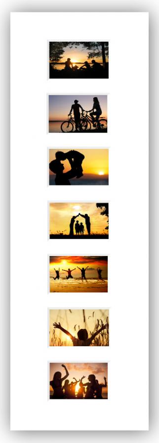 Passepartout Hvid 33x95 cm - Collage 7 Billeder (9x14 cm)