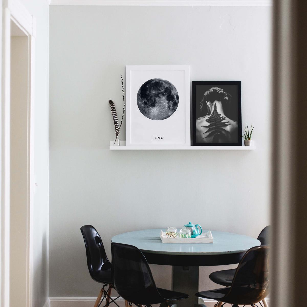 Billedhylde Hvid 90 cm