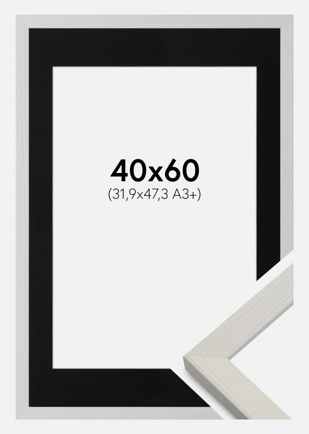 Passepartout Sort Standard (Hvid kerne) 40x60 cm (31,9x47,3 - A3+)