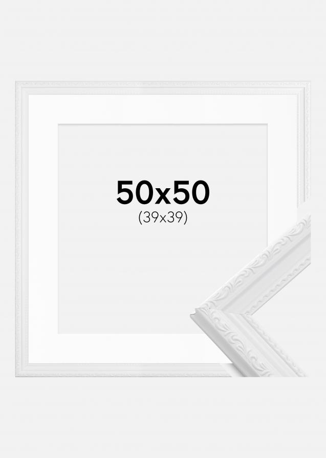 Ramme Abisko Hvid 50x50 cm - Passepartout Hvid 40x40 cm