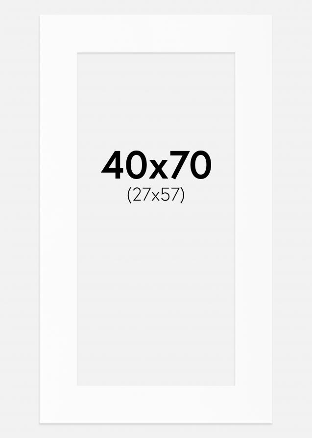 Passepartout Hvid Standard (Hvid kerne) 40x70 cm (27x57)