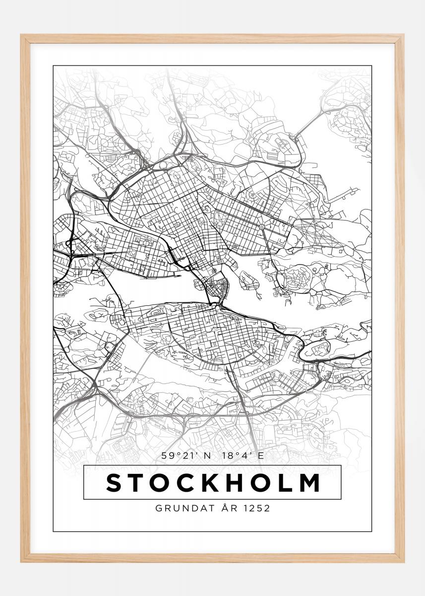 Køb - Stockholm Hvid Plakat her BGA.DK