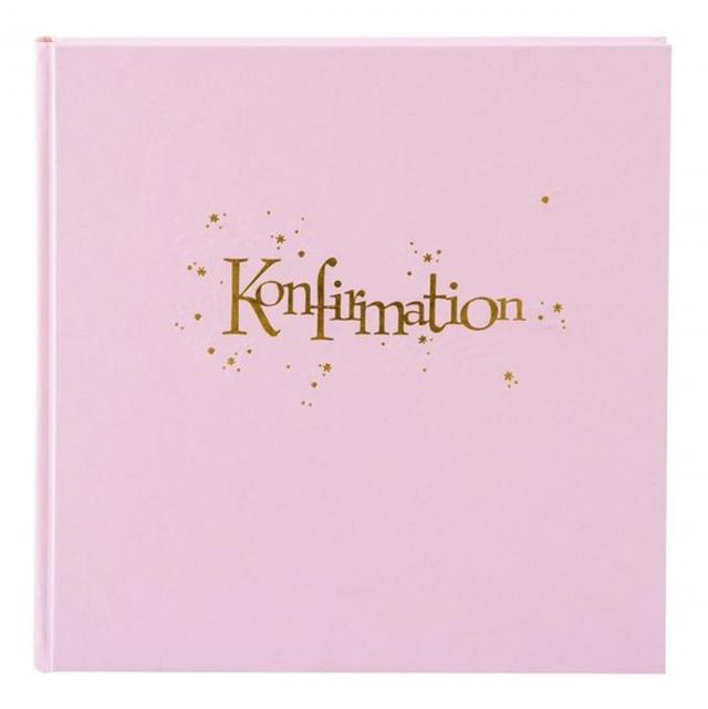 Konfirmation Rosa 23,5x23,5 cm (60 Hvide sidor / 30 blade)
