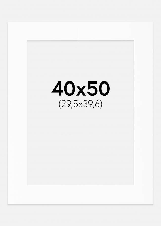 Passepartout Hvid Standard (Hvid kerne) 40x50 cm (29,5x39,6)