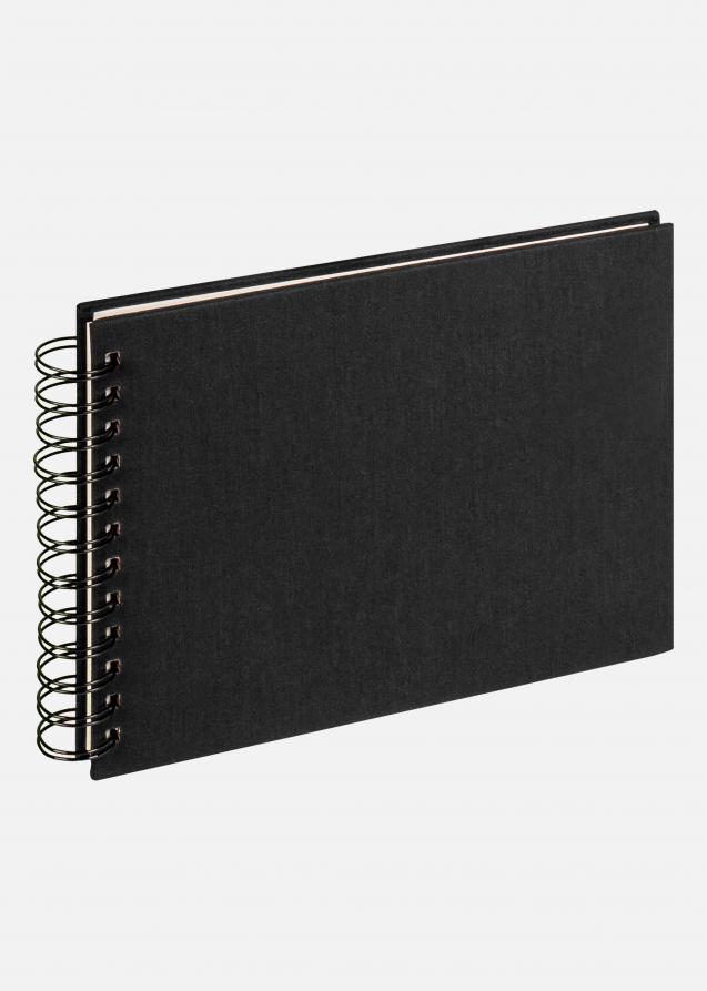 Cloth Spiralalbum Sort - 19,5x15 cm (40 Sorte sider / 40 ark)