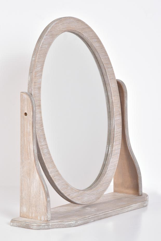 Spejl Bella Oval Dressing Table Driftwood 46x49x12 cm