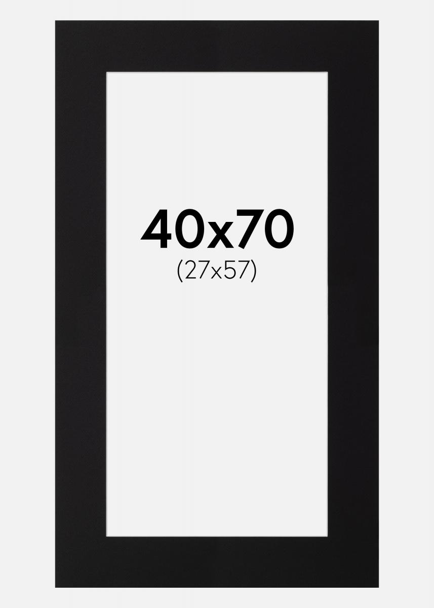 Passepartout Sort (Hvid kerne) 40x70 cm (27x57)