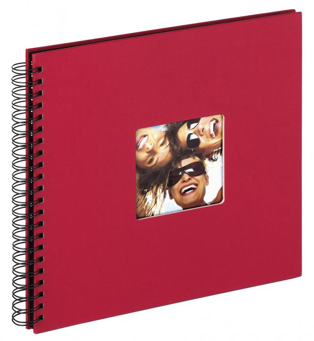 Fun Spiralalbum Rød - 30x30 cm (50 Sorte sider / 25 blade)