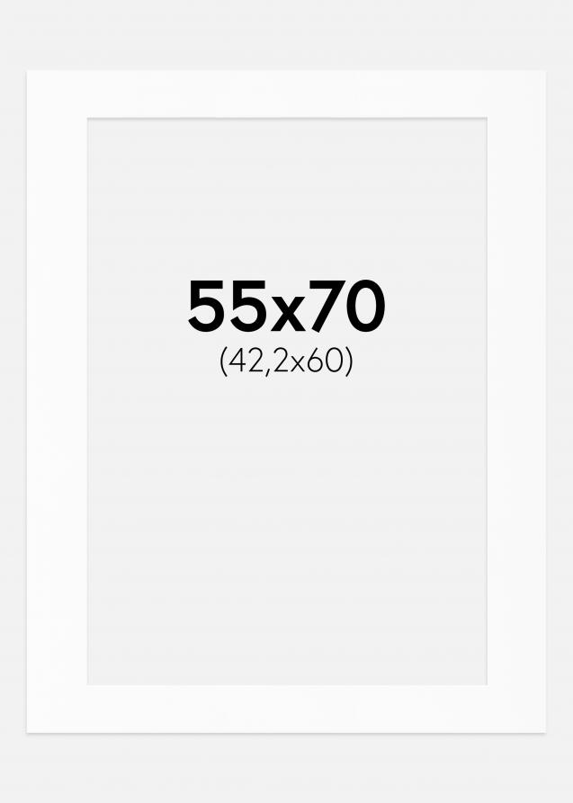Passepartout Hvid Standard (Hvid kerne) 55x70 cm (42,2x60)