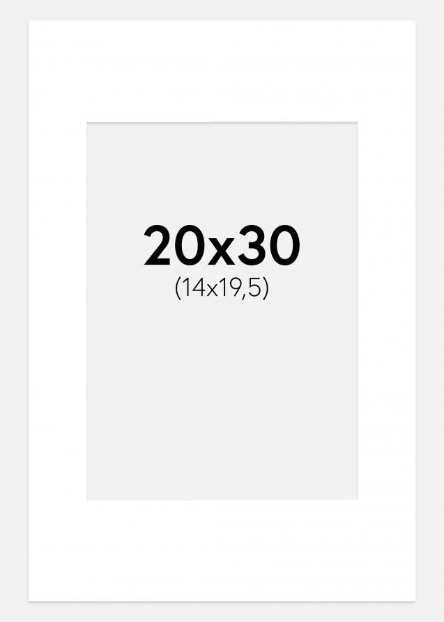 Passepartout Superhvid (Hvid Kerne) 20x30 cm (14x19,5 cm)