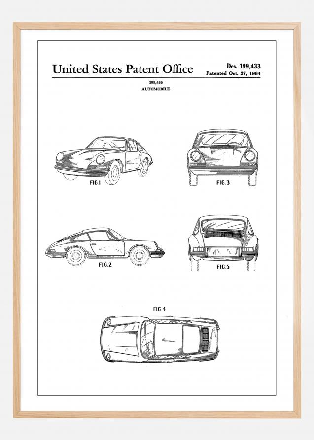 Patent Print - Porsche 911 Carrera - White Plakat