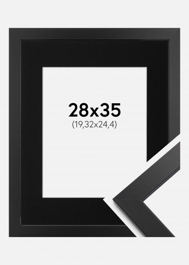 Ramme Black Wood 28x35 cm - Passepartout Sort 8x10 inches