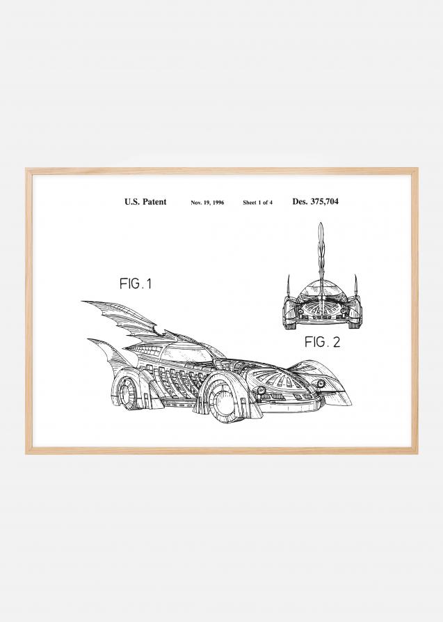 Patenttegning - Batman - Batmobile 1996 I Plakat
