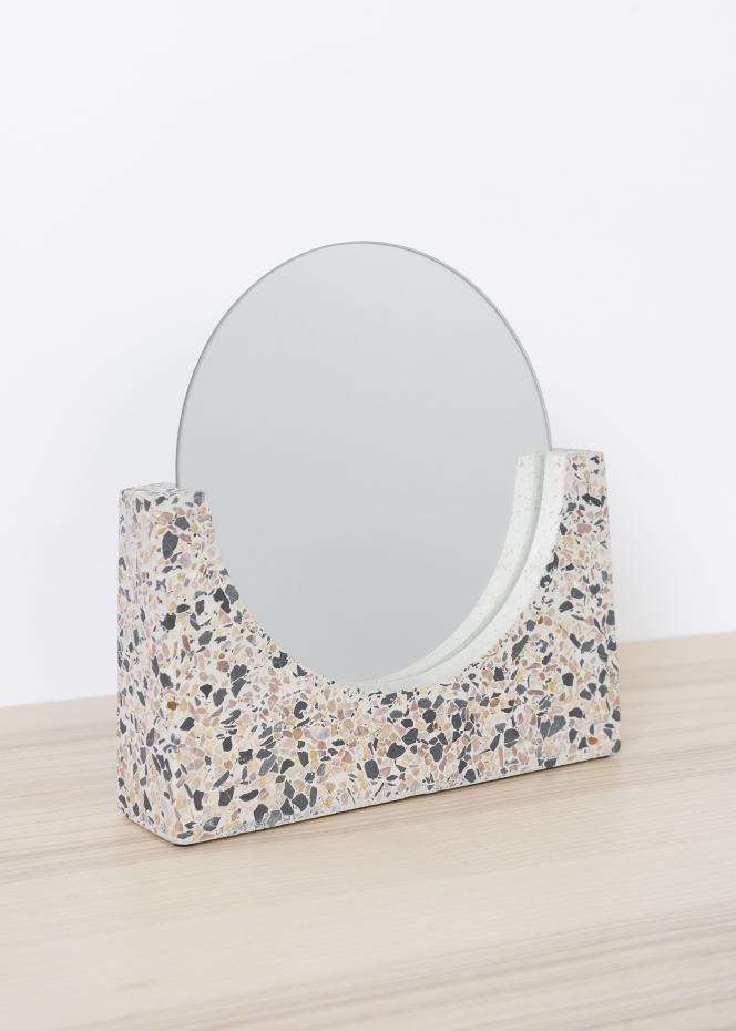 Bordspejl Terrazzo Hvid 17 cm 